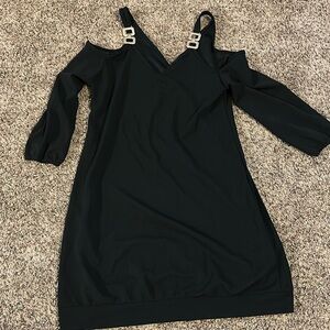 Off the shoulder black dress